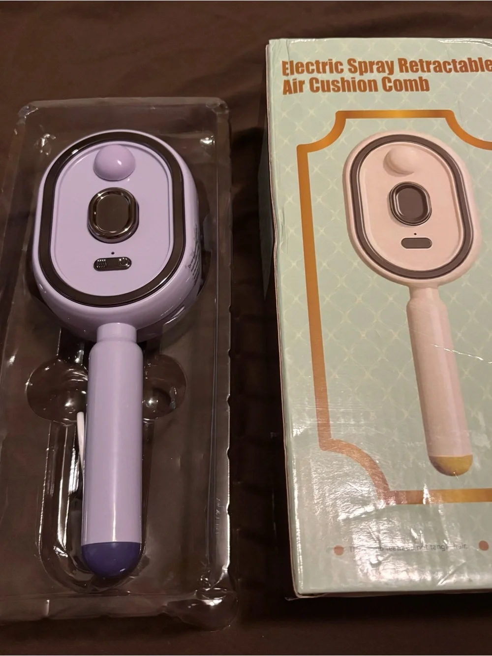 Electric Spray Retractable Air Cushion Comb - Lavender